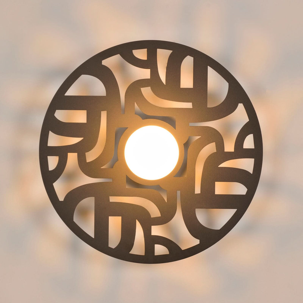 Applique murale Labyrinthe en métal, noir, Ø 40 cm