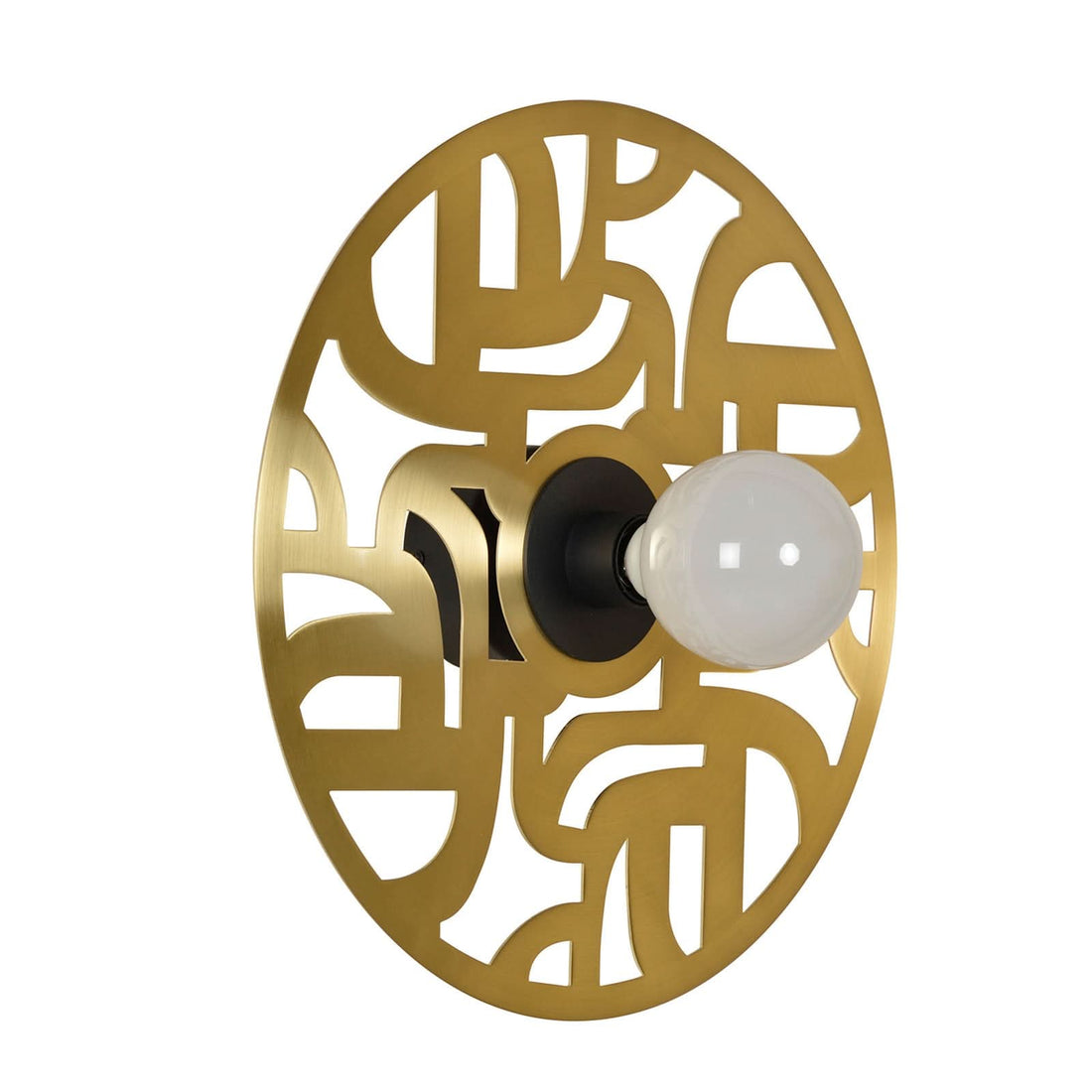 Applique murale Labyrinthe en métal, laiton, Ø 40 cm