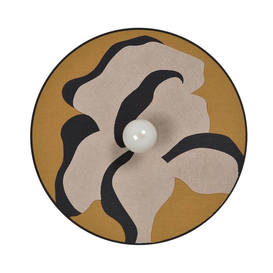 Applique murale Sonia Laudet en tissu, jaune, Ø 60 cm