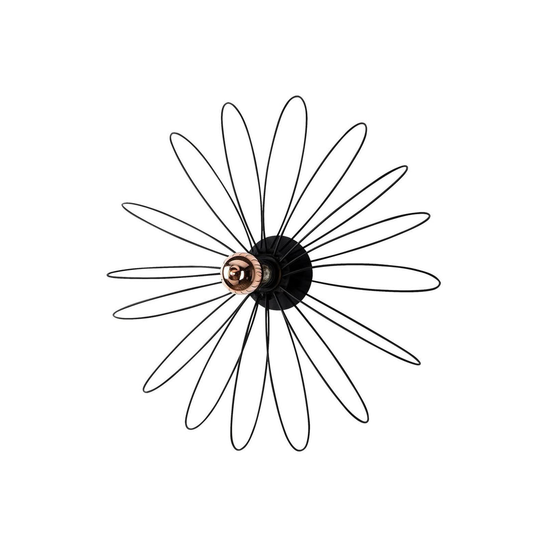 Applique murale Hemdem 707-A en métal, noir, Ø 58 cm