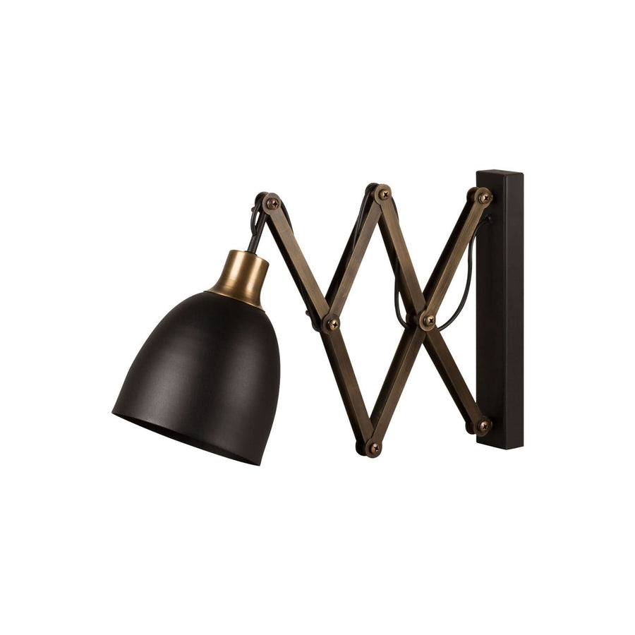 Applique murale Sivani MR-725 en métal, noir et doré patiné, hauteur 30 cm