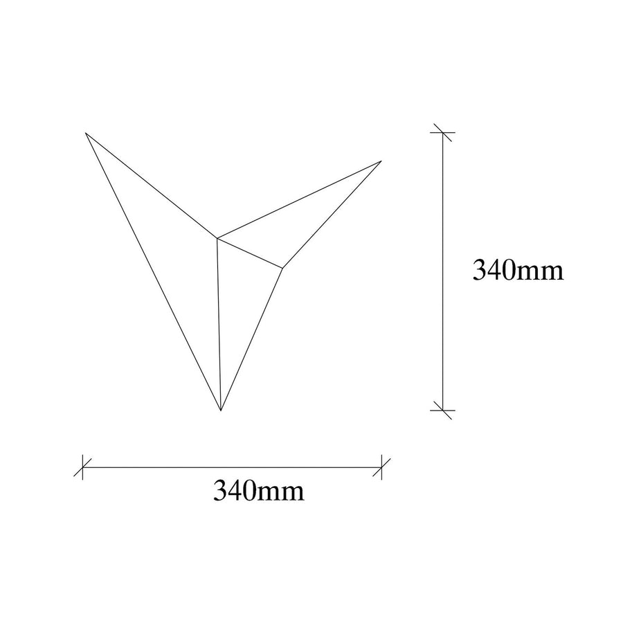 Applique murale Bird 3201 en métal, noir, hauteur 34 cm