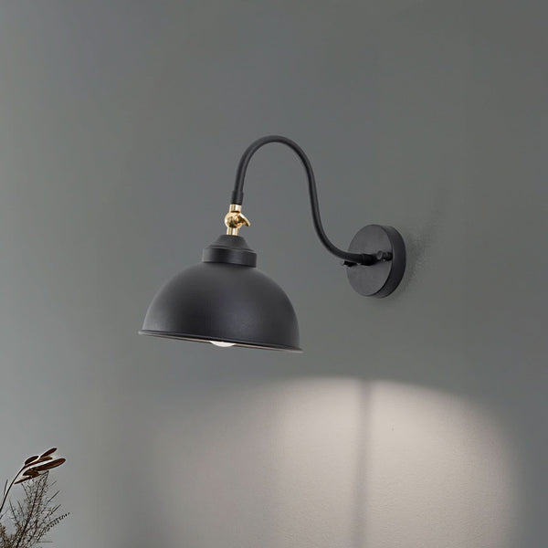 Applique murale Saglam 3742 en métal, noir, Ø 21 cm