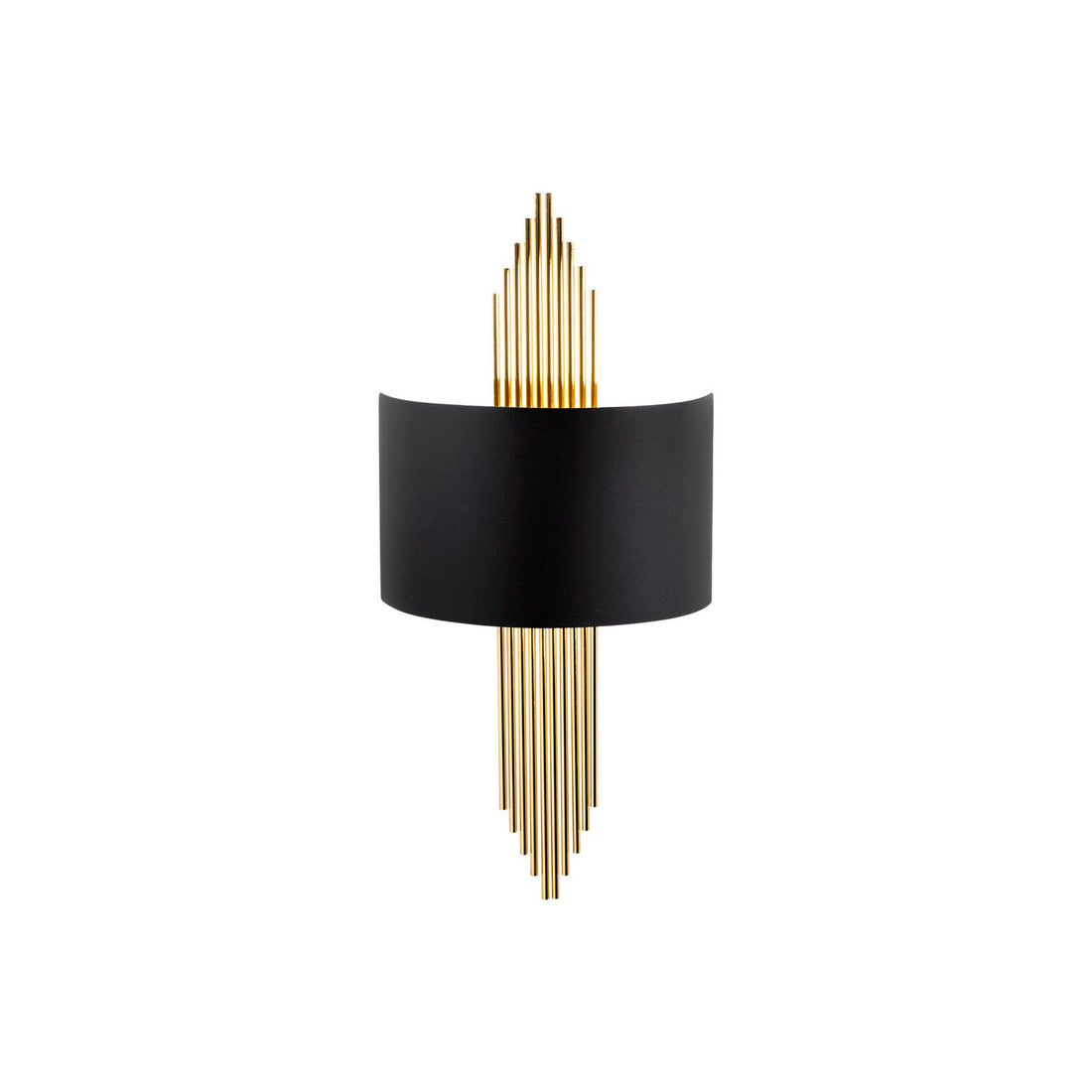 Applique murale 616-A en métal, noir et doré, hauteur 75 cm