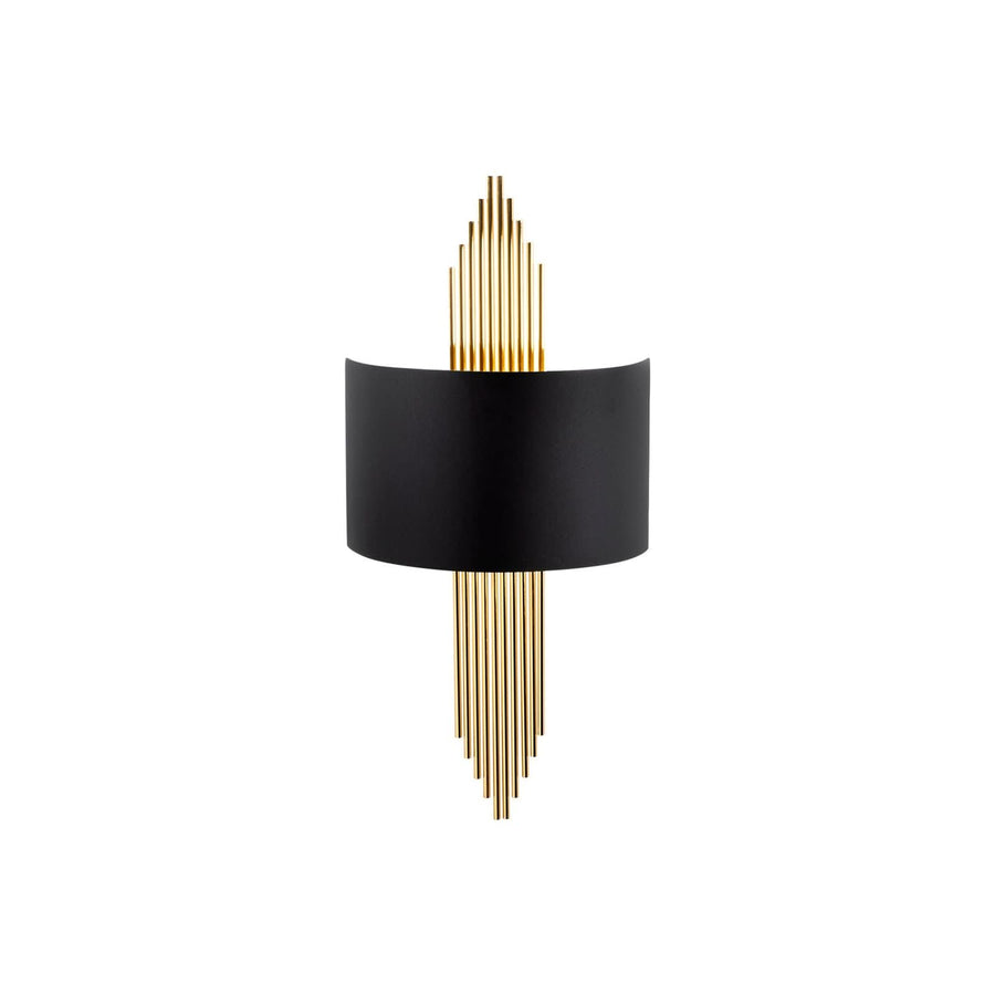 Applique murale 616-A en métal, noir et doré, hauteur 75 cm