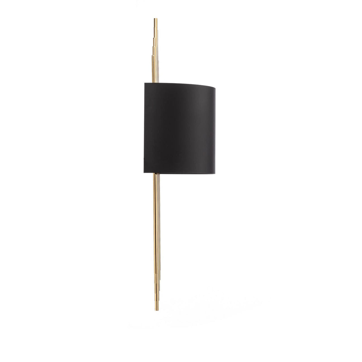 Applique murale 616-A en métal, noir et doré, hauteur 75 cm