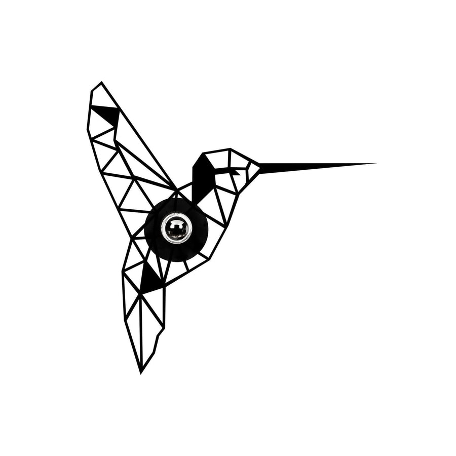Applique murale W-053 Lasercut en bois, noir, hauteur 44 cm