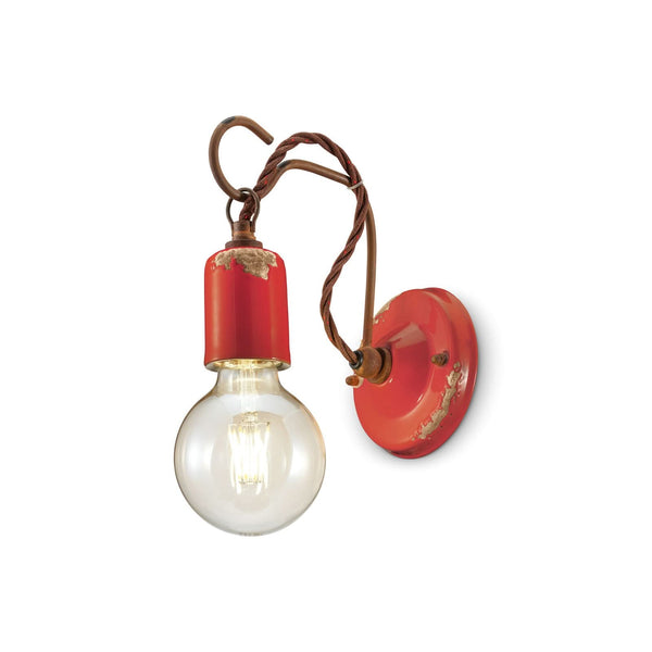 Applique murale C665 en céramique, rouge, Ø 5,5 cm