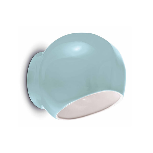 Applique murale Ayrton en céramique, bleu clair, hauteur 19 cm