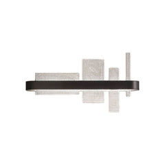 Applique murale LED Ribbon A65 en verre, noir mat et transparent, hauteur 33 cm