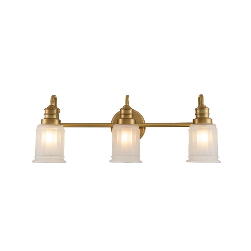 Applique murale Swell en verre, laiton brossé et blanc, 3 lumières, hauteur 23,7 cm, IP44