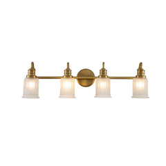 Applique murale Swell en verre, laiton brossé et blanc, 4 lumières, hauteur 23,7 cm, IP44