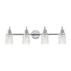 Applique murale Swell en verre, chromé poli et blanc, 4 lumières, hauteur 23,7 cm, IP44