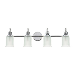 Applique murale Swell en verre, chromé poli et blanc, 4 lumières, hauteur 23,7 cm, IP44