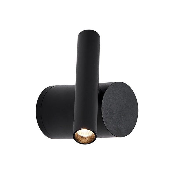 Applique murale LED Planet en aluminium, noir, hauteur 12 cm