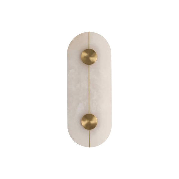 Applique murale LED Lusso en marbre, blanc, hauteur 43,5 cm