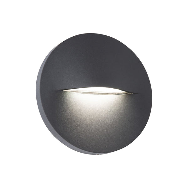 Applique d'extérieur LED Vita en aluminium, gris foncé, Ø 14 cm, IP65