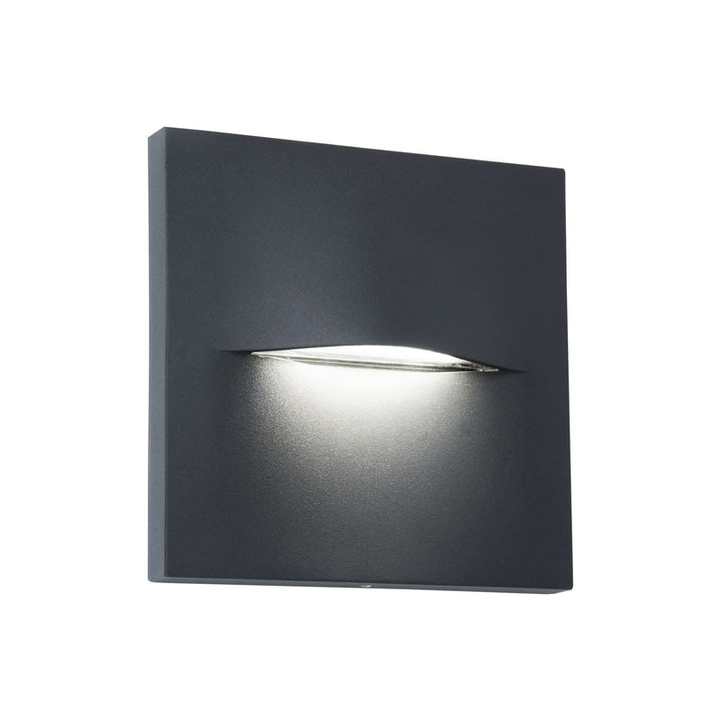 Applique d'extérieur LED Vita en aluminium, gris foncé, hauteur 14 cm, IP65