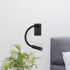 Applique murale LED Cio en aluminium, noir structuré