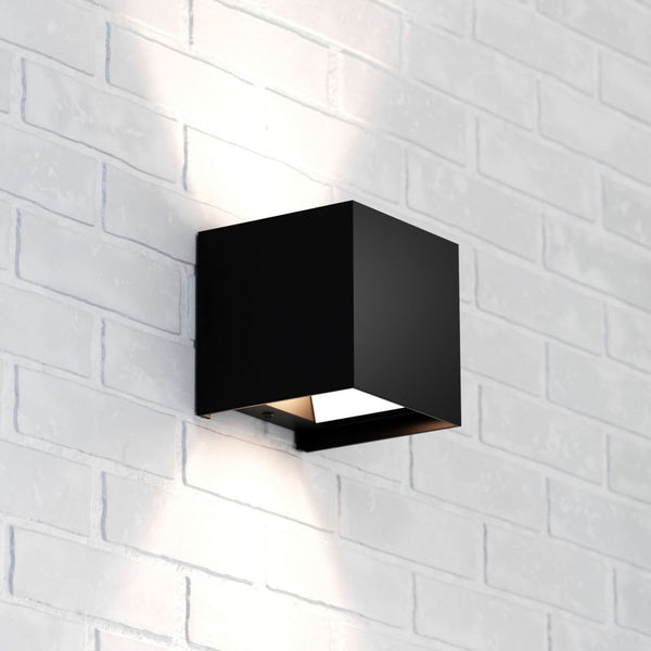 Applique murale Zuza 2 en aluminium, noir, hauteur 10 cm