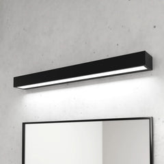 Applique murale LED Vola, noir, hauteur 4,5 cm, IP44, 4000 K, 15,5 W