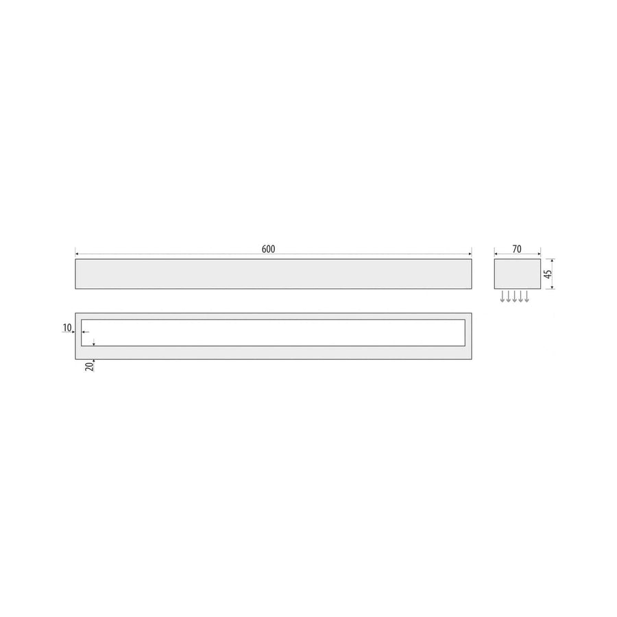 Applique murale LED Vola, noir, hauteur 4,5 cm, IP44, 4000 K, 15,5 W