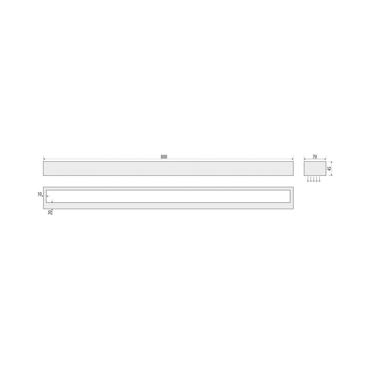 Applique murale LED Vola, noir, hauteur 4,5 cm, IP44, 4000 K, 17,2 W