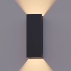 Applique d'extérieur LED Rectangle en verre, noir, hauteur 23 cm, IP54