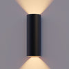 Applique d'extérieur LED Round en verre, noir, hauteur 23 cm, IP54