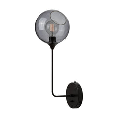 Applique murale Ballroom Long en verre, gris fumée et noir, hauteur 57 cm