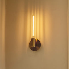 Applique murale Liberty Single en métal, doré brossé, hauteur 13 cm