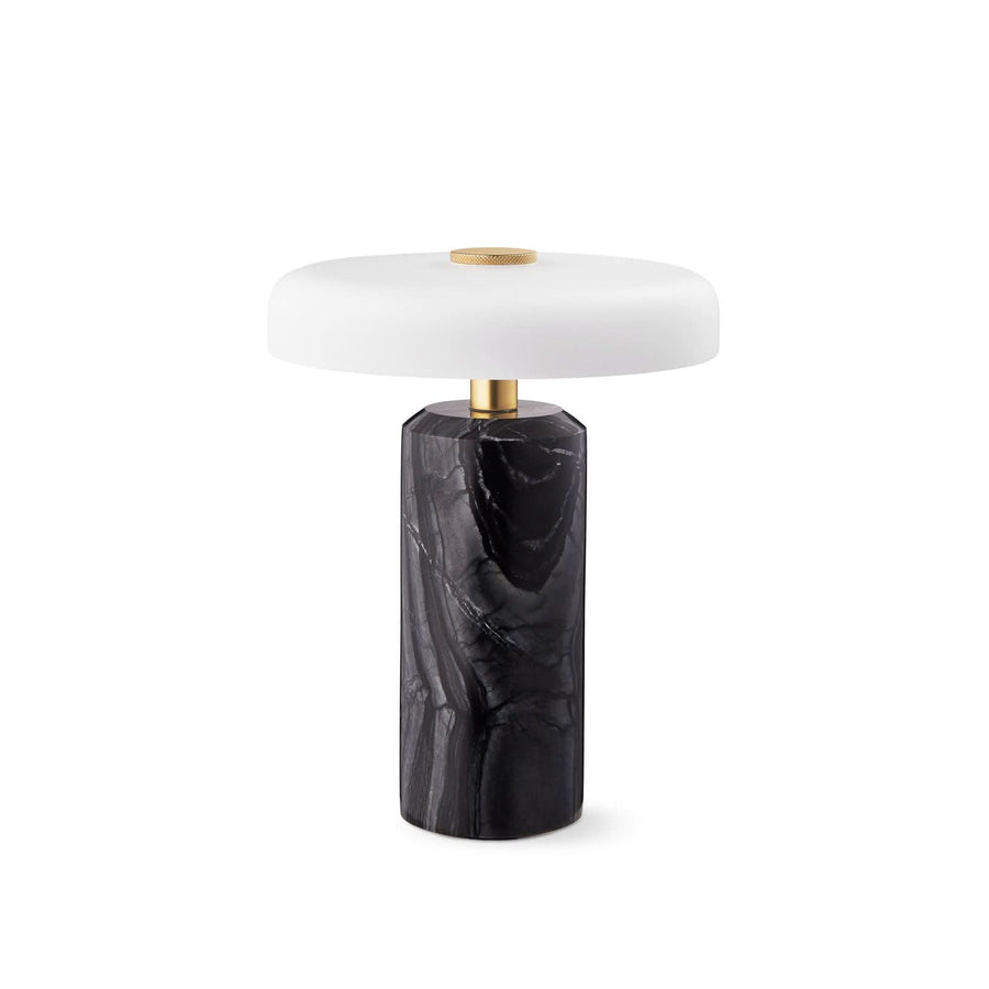 Lampe à poser d'extérieur LED rechargeable Trip en verre, gris foncé et blanc mat, Ø 17 cm, IP44