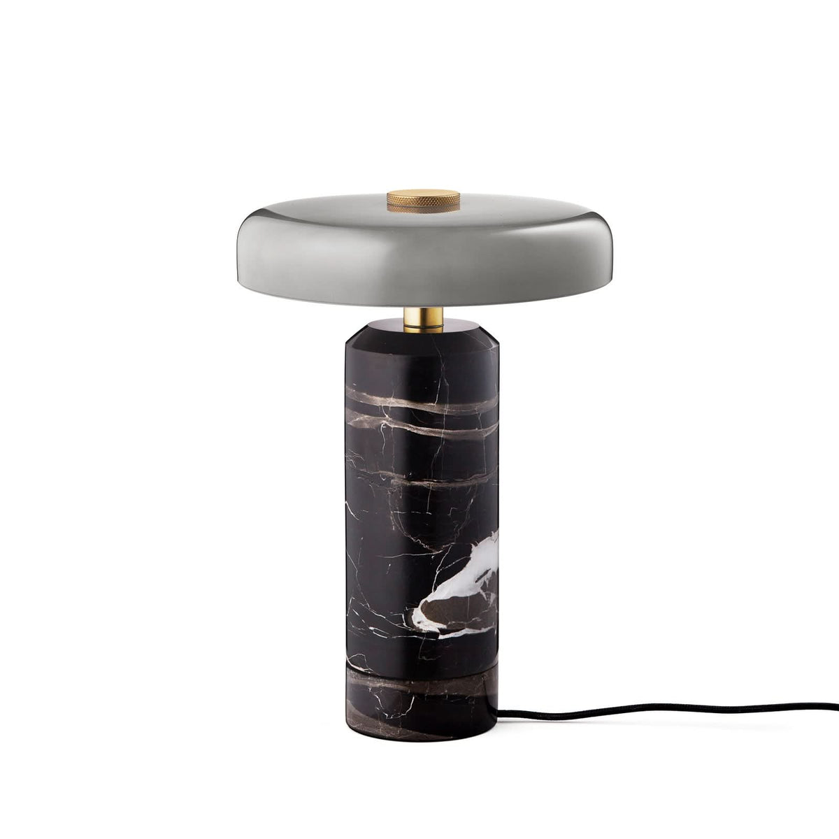 Lampe à poser d'extérieur LED rechargeable Trip en verre, gris foncé et gris brillant, Ø 17 cm, IP44