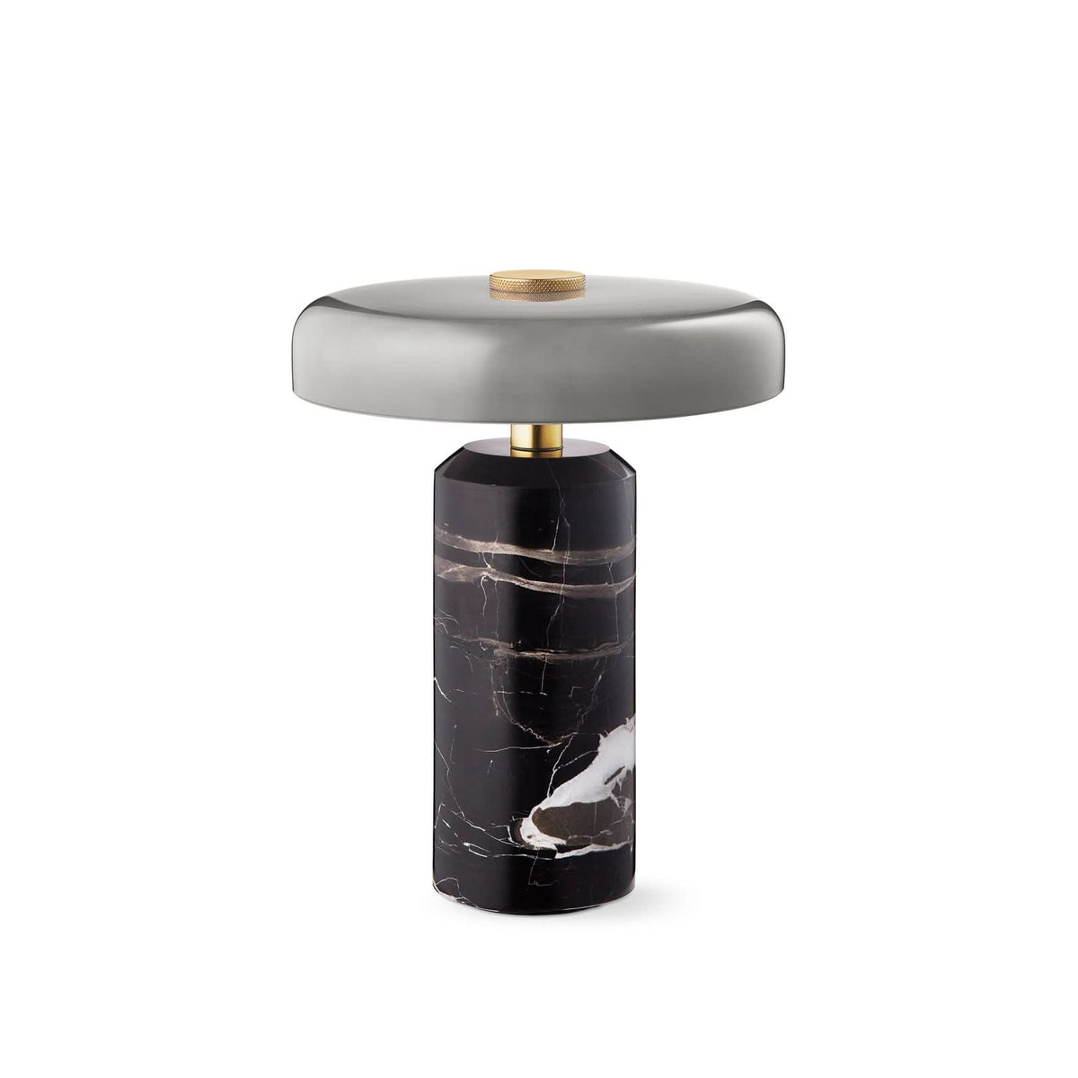 Lampe à poser d'extérieur LED rechargeable Trip en verre, gris foncé et gris brillant, Ø 17 cm, IP44