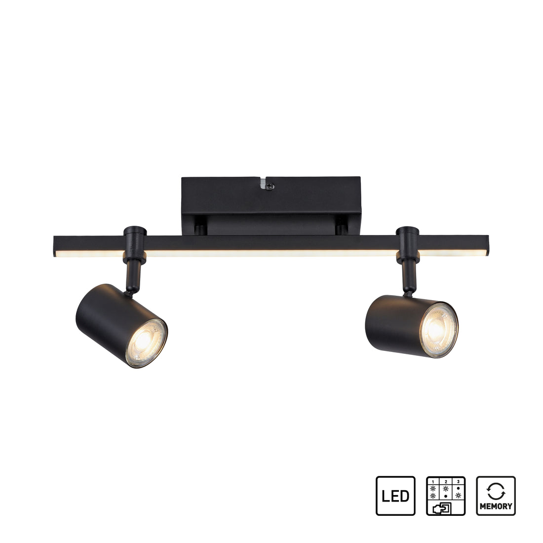 Plafonnier Barik 3 lumières noir