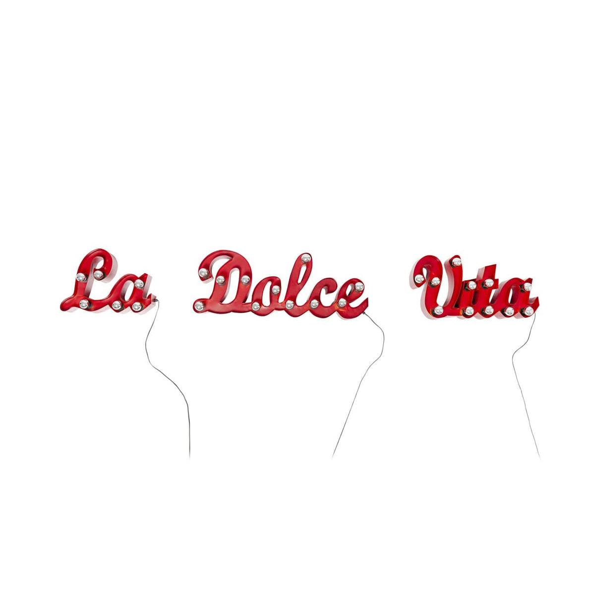 Applique murale La Dolce Vita en acier, rouge, 28 lumières, hauteur 32 cm