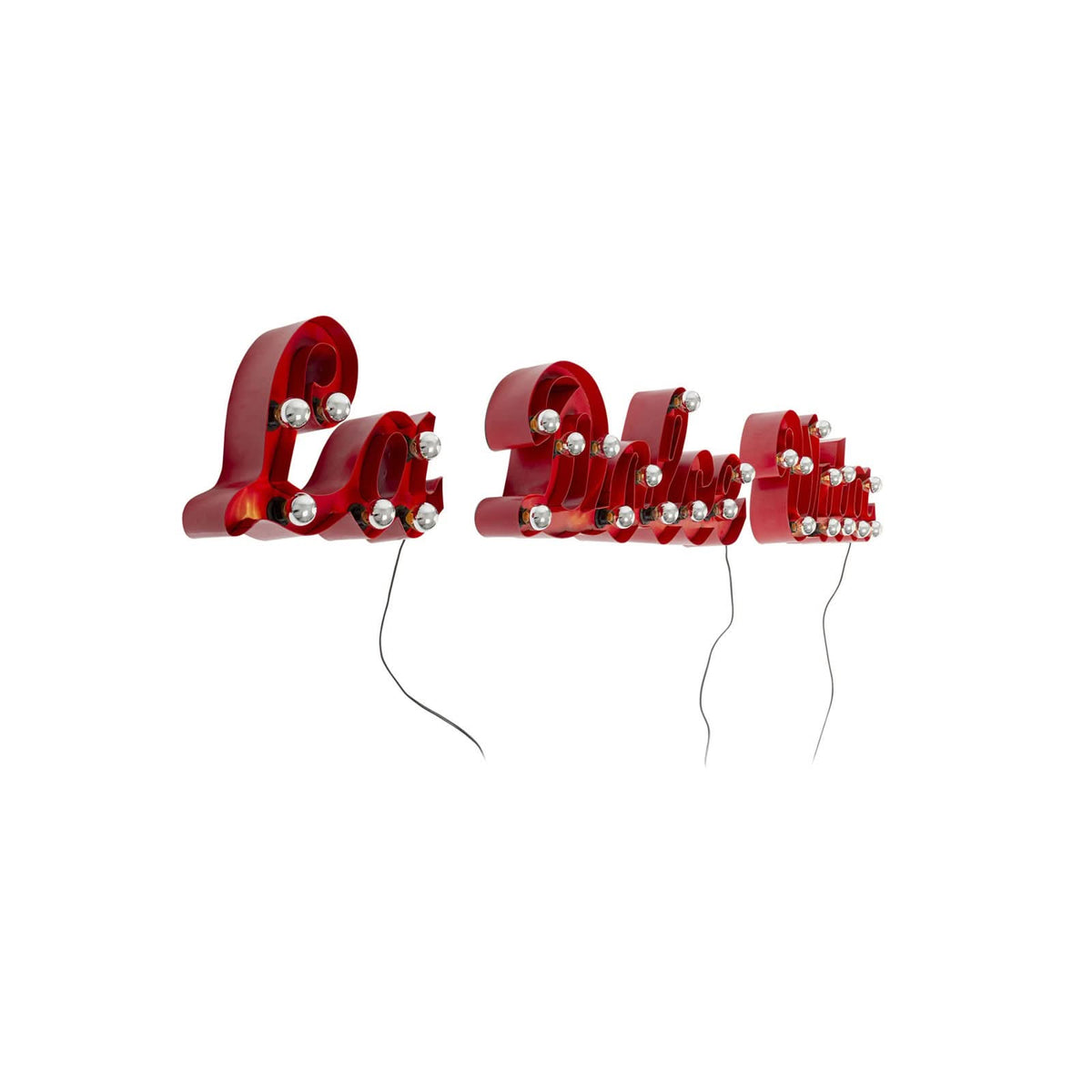 Applique murale La Dolce Vita en acier, rouge, 28 lumières, hauteur 32 cm