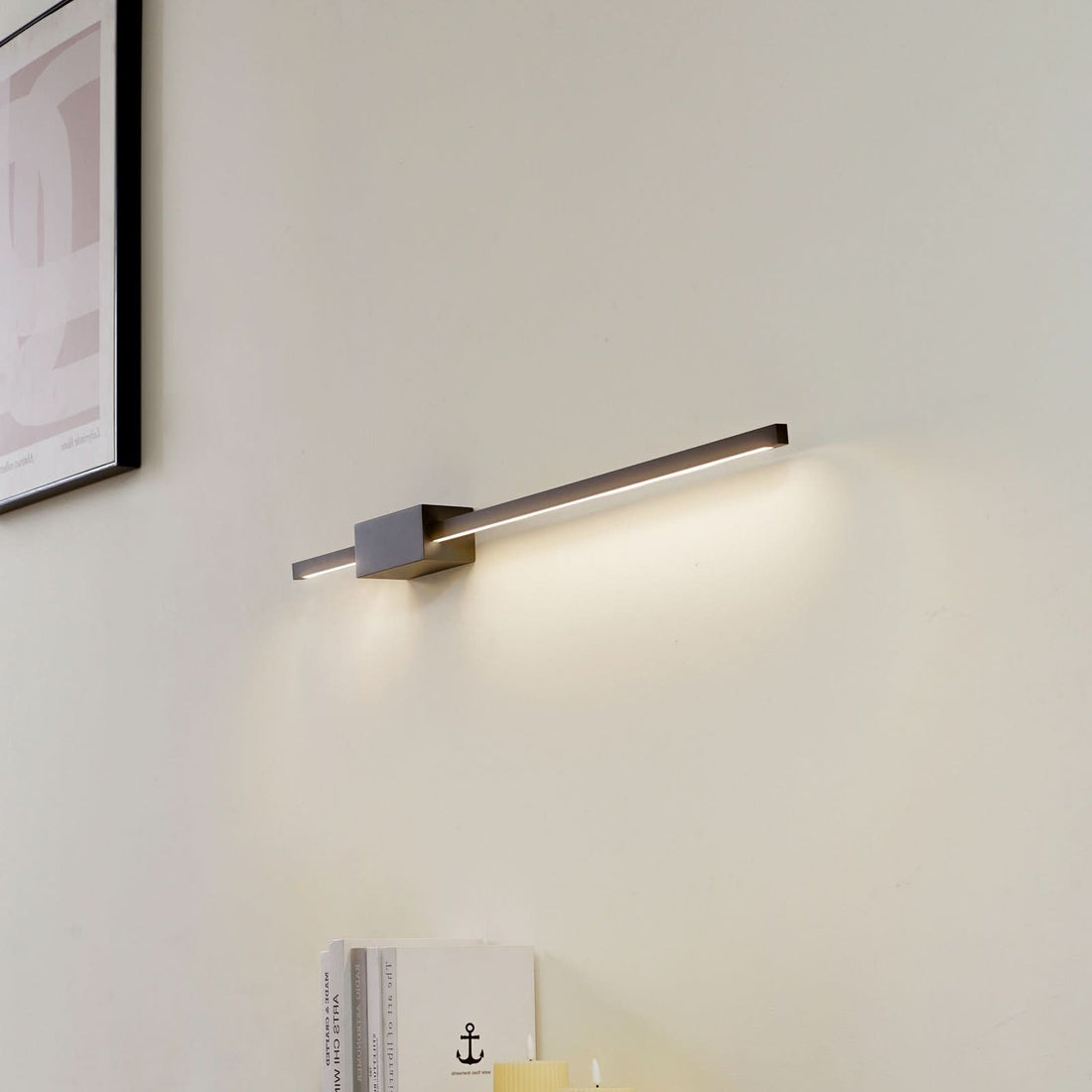Applique murale LED en aluminium, noir, hauteur 6 cm