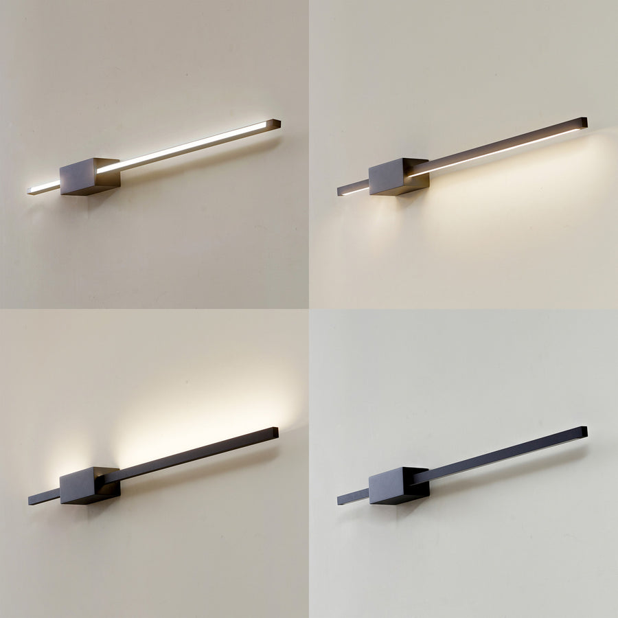 Applique murale LED en aluminium, noir, hauteur 6 cm