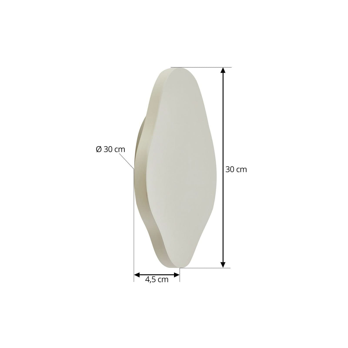 Applique murale LED Nielson en plâtre, beige, hauteur 30 cm