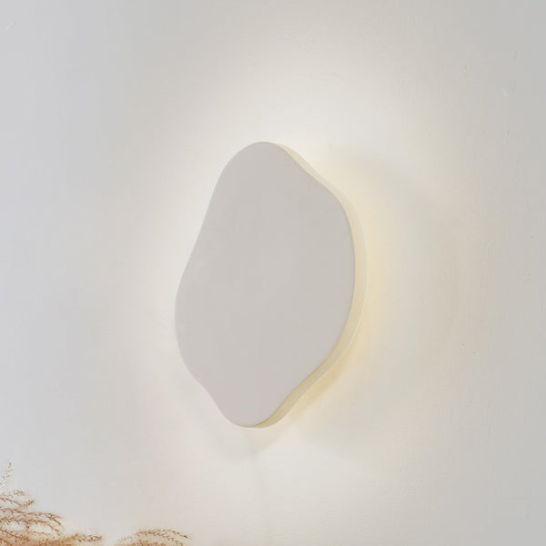 Applique murale LED Nielson en plâtre, beige, hauteur 30 cm