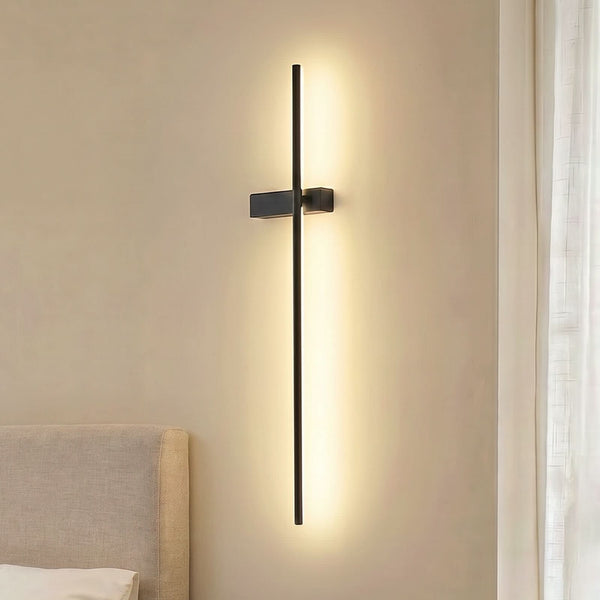 Applique murale LED Natsumi en aluminium, noir, hauteur 90 cm