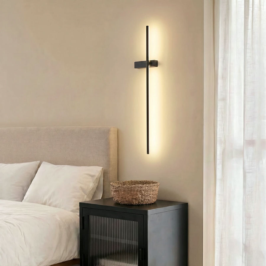 Applique murale LED Natsumi en aluminium, noir, hauteur 90 cm