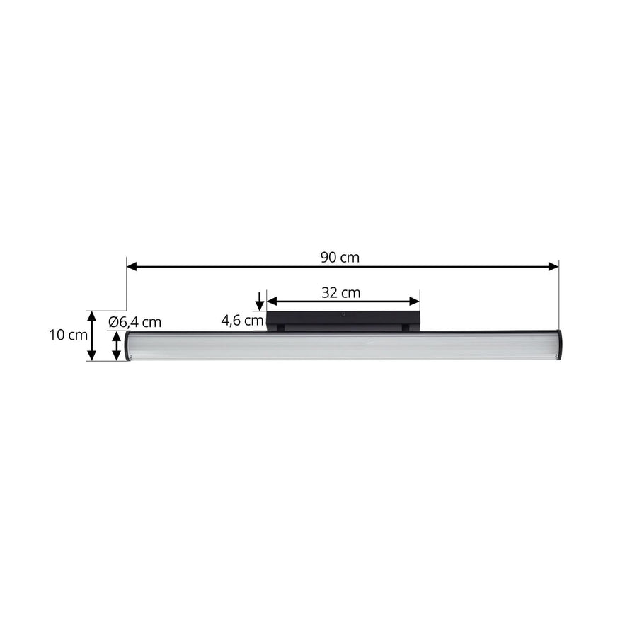 Applique murale LED en acier, noir et blanc, hauteur 6,4 cm, IP44