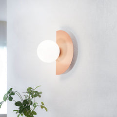 Applique murale Loop Coral en verre, corail et blanc, hauteur 28 cm