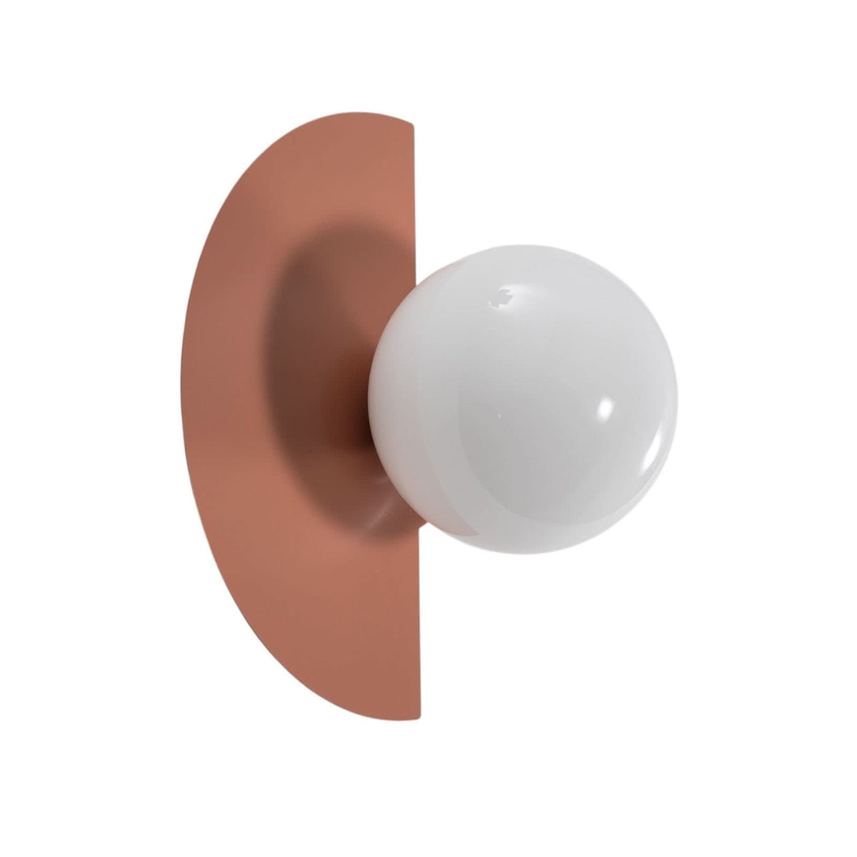 Applique murale Loop Coral en verre, corail et blanc, hauteur 28 cm