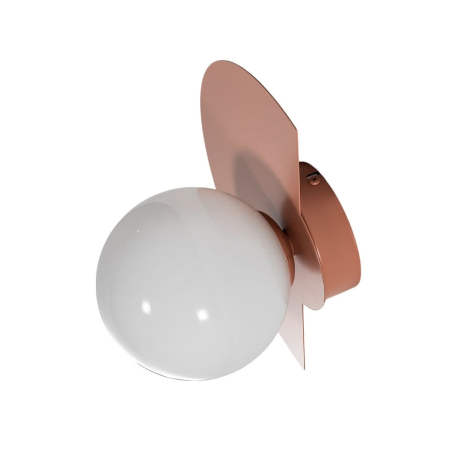 Applique murale Loop Coral en verre, corail et blanc, hauteur 28 cm