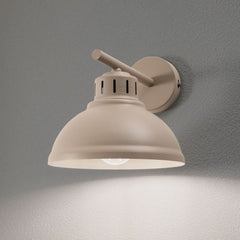 Applique murale Sven en acier, beige, hauteur 20 cm