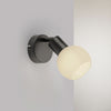 Applique murale Loki en verre, noir et blanc, hauteur 18 cm