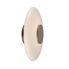 Applique murale LED Vitrum en verre, marron et blanc satiné, Ø 22 cm